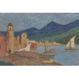 20th Century Continental School. 'A French Port Scene', A Pointillist Landscape, Oil on Board, 14.