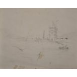 Attributed to George Chambers. Study of Sailing Ship - a Scrap, with a Drawing in the Manner of