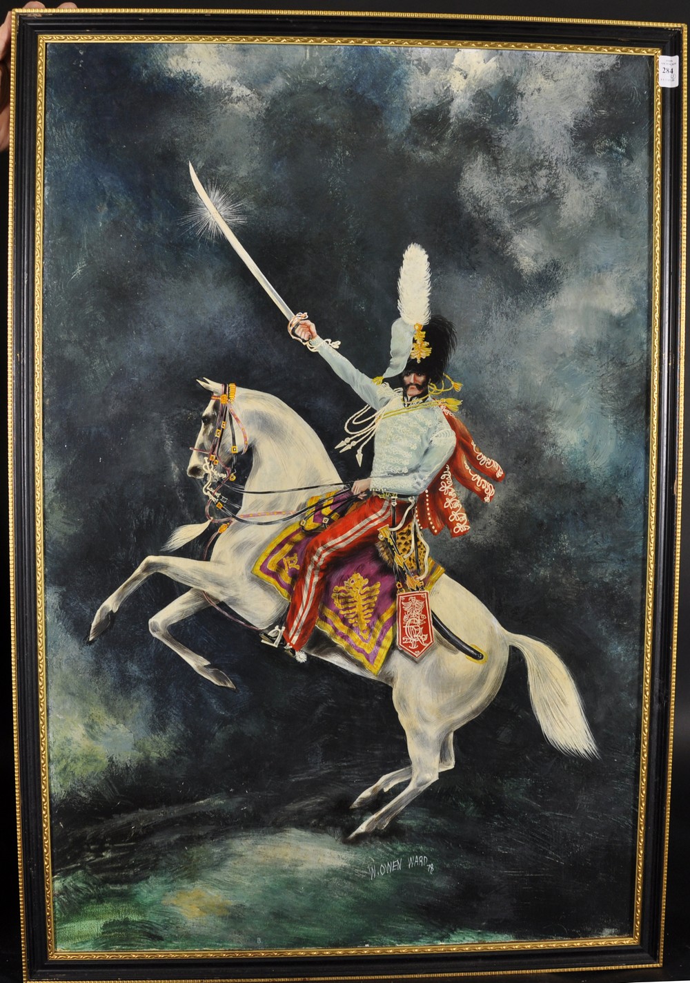 W. Owen Ward. A Mounted Cavalryman, Acrylic, Signed and Dated '78, 36"x 24", and two similar - Image 2 of 4