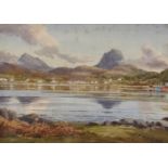 Stirling Gillespie (1908-1993) British. A Mountain Lake Scene, Watercolour, Signed, 10.5" x 14".