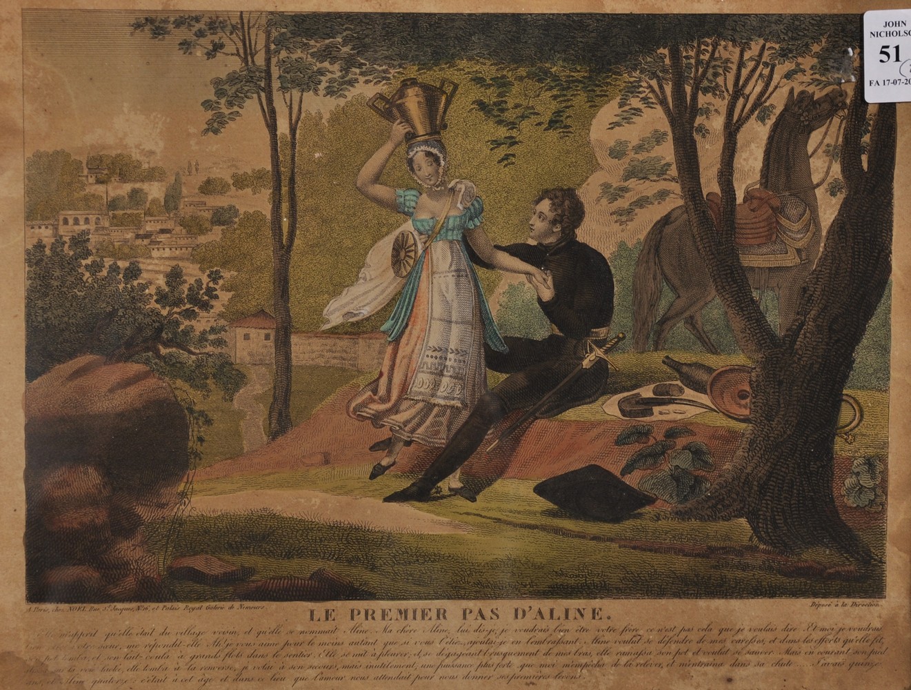 18th Century French School, A Pair of Colour Prints Depicting the story of Aline Reine de