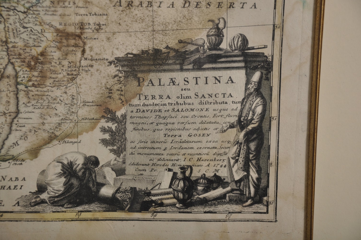 A Map of Palestine, Circa 1744, 20" x 23". With a Town View of Maestricht and a Map of Vogtlondiae. - Image 3 of 7