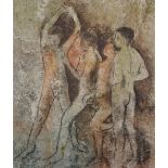 Michael Bolan (1939-1995) British, Study of Naked Young Men, Oil on Board, Signed and dated 1979,