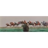 W. Owen Ward. Following the Hounds, Mixed Media, Signed, 11"x 33", with 6 similar scenes, (7).