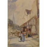 Percy Lancaster (1878-1951) British. A Mother and Child Returning from Market, Watercolour, Signed