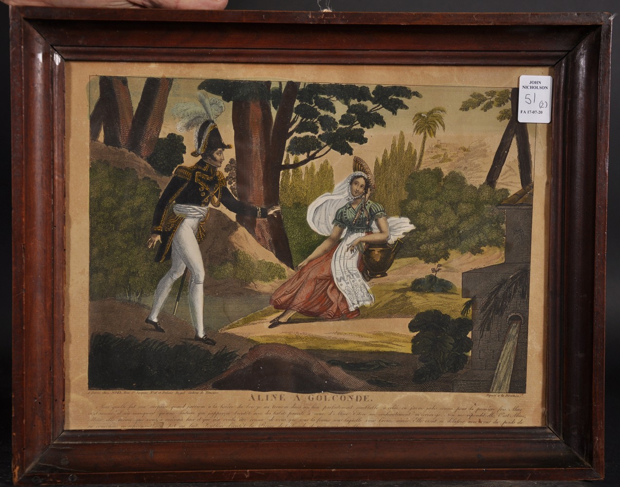 18th Century French School, A Pair of Colour Prints Depicting the story of Aline Reine de - Image 3 of 3