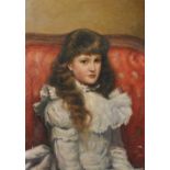 20th Century Continental School. Portrait of a Young Girl, Oil on Canvas Laid Down, Signed