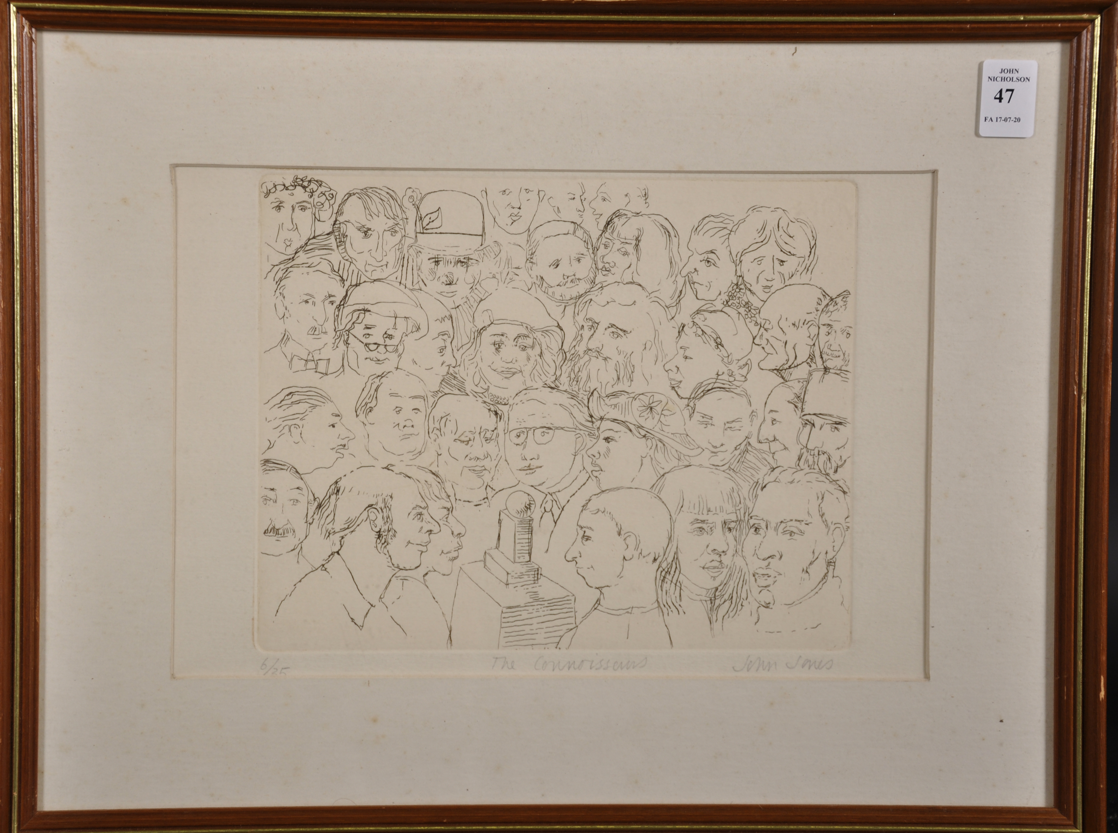 After John Jones, 'The Connoisseurs', Etching, Signed, Titled and Numbered in Pencil, 7.5" x 10". - Image 2 of 3