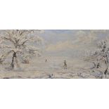 20th Century European School. A Scene of Cross-Country Skiing, Oil on Canvas, Signed Olaf, Bears
