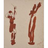 Hyman Segal (1914-2004) British, A Study of Two Figures, Mixed Media, 7" x 6", Signed, and another