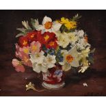 John Whitlock Codner (1913-2008) British. A Still Life of Flowers in a Vase, Oil on Board, Signed,