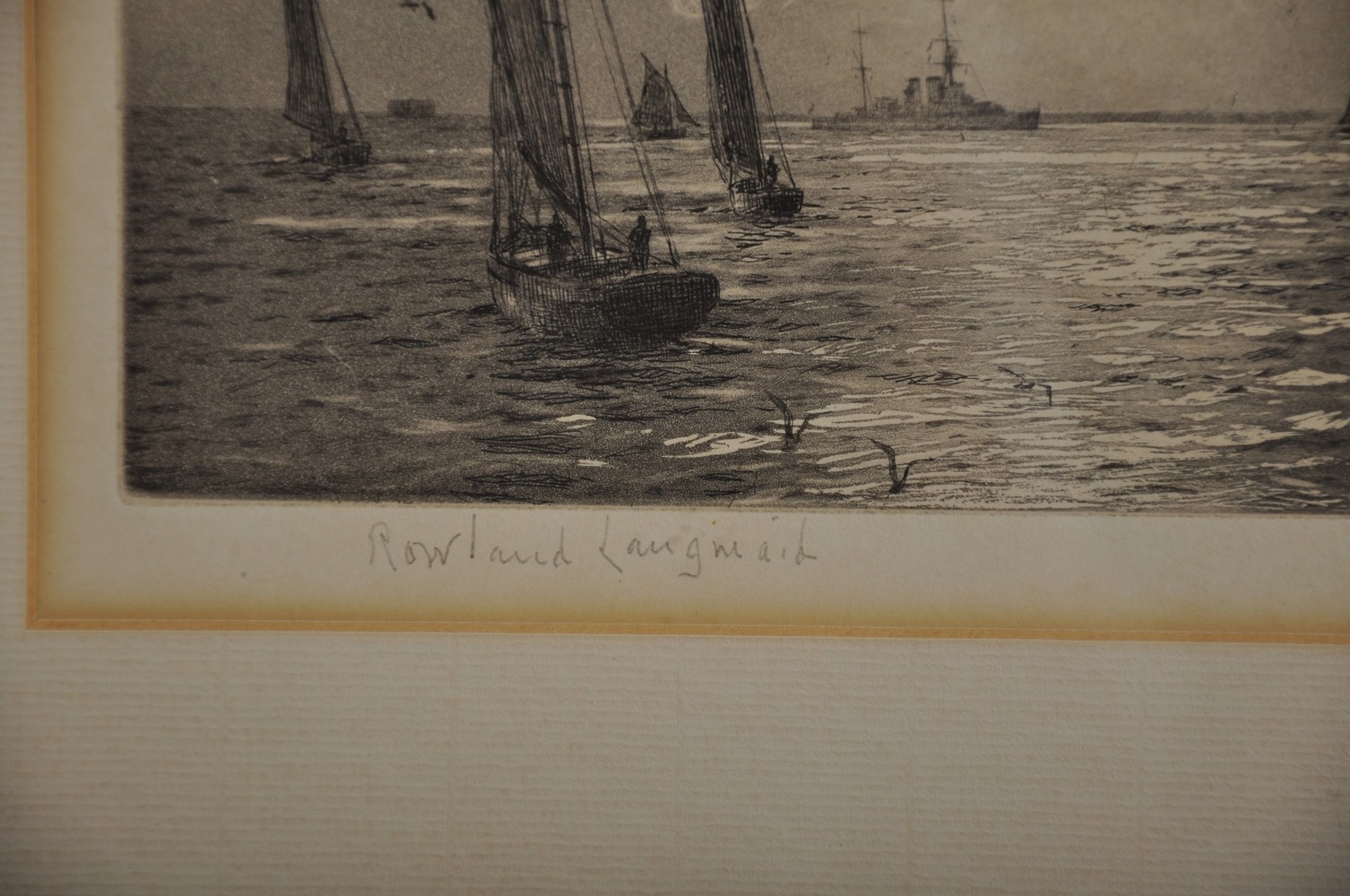 Rowland Langmaid (1897 - 1956) British. With the Wind, Signed in Pencil, 6" x 8.5". - Image 3 of 4