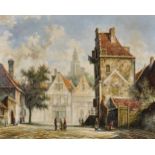 L. Roth (20th Century). A Northern European Town Scene, Oil on Panel, Signed, 16" x 20".