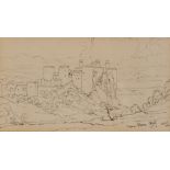 William Leighton Leitch (1804-1883) British. 'Conway Castle', Ink, Inscribed, 4" x 7".