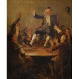 Attributed to William Kidd (1796-1863) Scottish. The Toast, Oil on Canvas, 10" x 9".