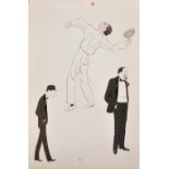 Georges Goursat 'Sem', 3 Single Sporting Scenes; Tennis, Ice Skating and At The Golf Club,