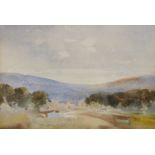 Adrian Bury (1891-1991) British. Welsh Landscape, Watercolour, Signed 7.5" x 10", bears exhibition