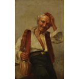 Vincenzo Maresca (19th Century) Italian. Portrait of an Elderly Italian Gentleman Holding a Bottle
