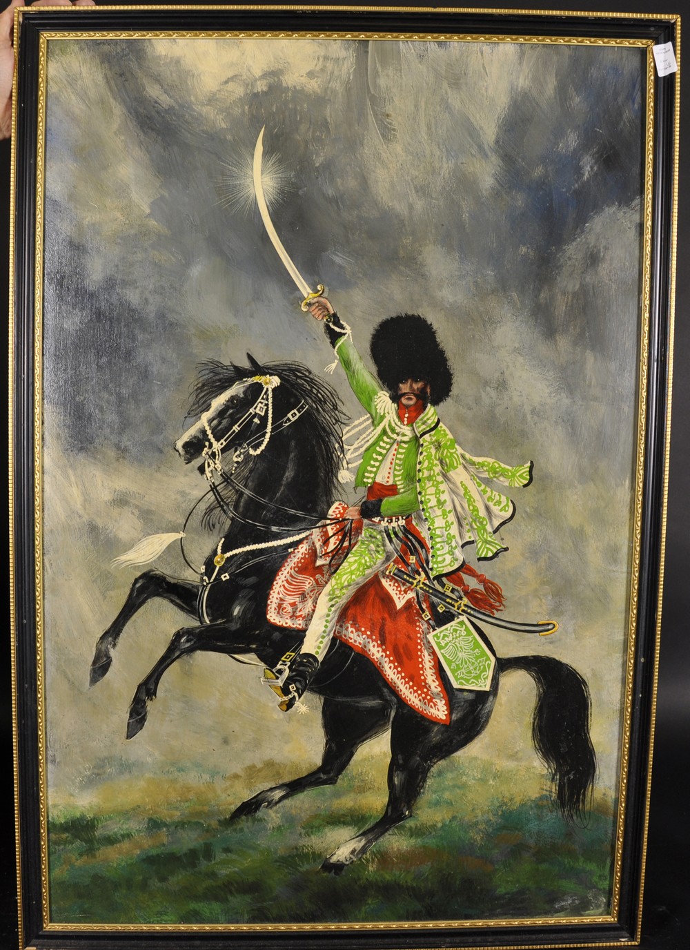 W. Owen Ward. A Mounted Cavalryman, Acrylic, Signed and Dated '78, 36"x 24", and two similar - Image 4 of 4