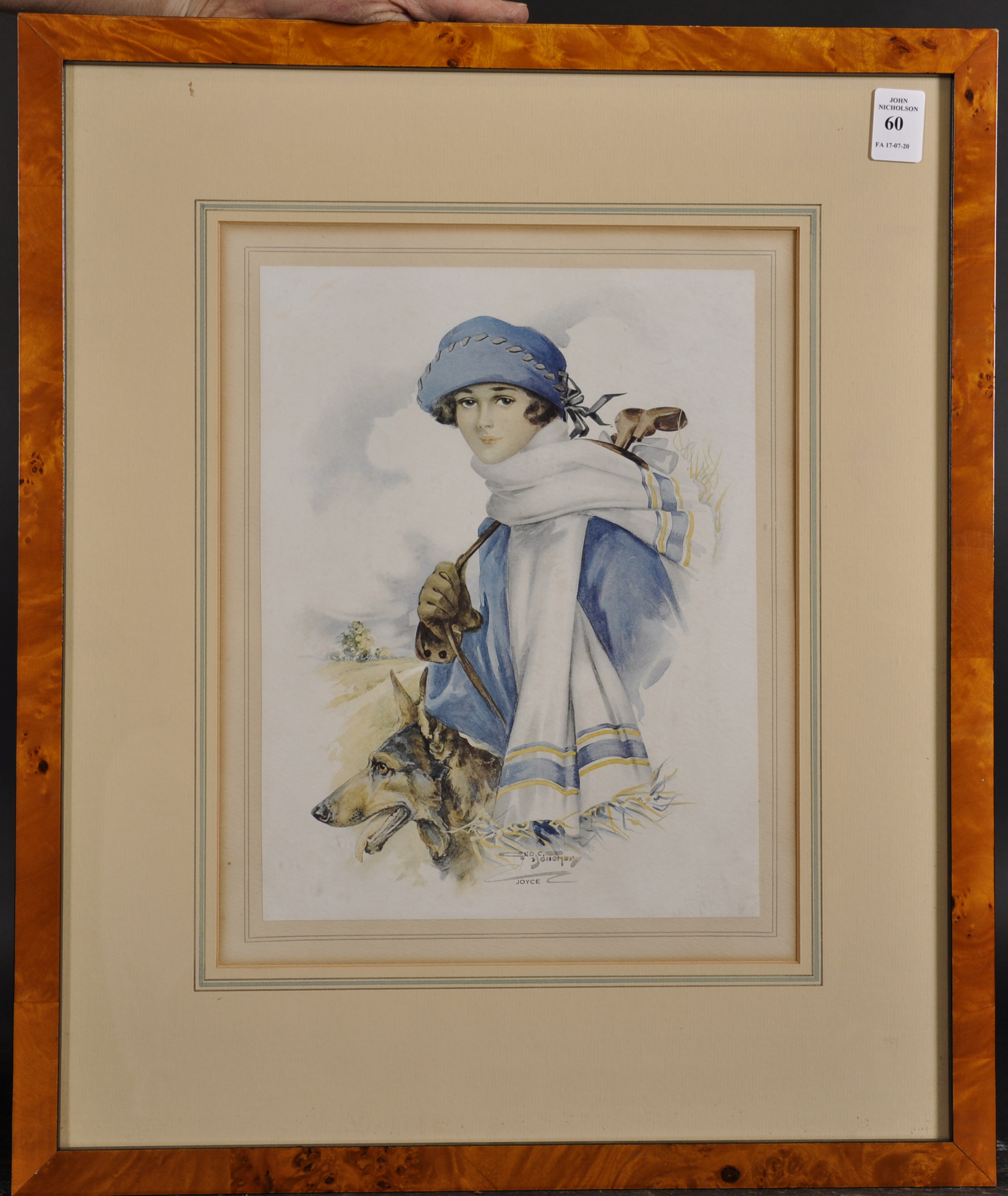 After George Bonomory, 'Joyce' a Colour Print of a Lady Golfer, 11" x 8.5". - Image 2 of 3