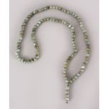 A GOOD CHINESE CARVED JADE / HARD STONE BEAD NECKLACE, Approx 100cm.