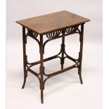 IN THE MANNER OF HOFFMAN, A BENTWOOD RECTANGULAR OCCASIONAL TABLE. 1ft 11ins long x 1ft 2.5ins