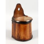 A DUTCH HANGING SALT BOX, with ladle.