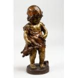 JUAN CLARA (1875-1957) SPANISH A GOOD BRONZE OF A YOUNG GIRL holding a Teddy bear. Signed, on a