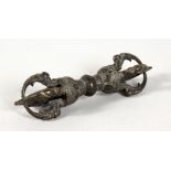 A MINIATURE BRONZE TIBETAN SCEPTRE. 3.5ins long.