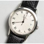 A CONTINENTAL ASPREY WRISTWATCH, with leather strap, stainless steel No. 99-700 039.