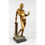 FRANZ VON STUCK A bronze figure of a flayed man, possibly Saint Bartholomew. 67.5cm high including