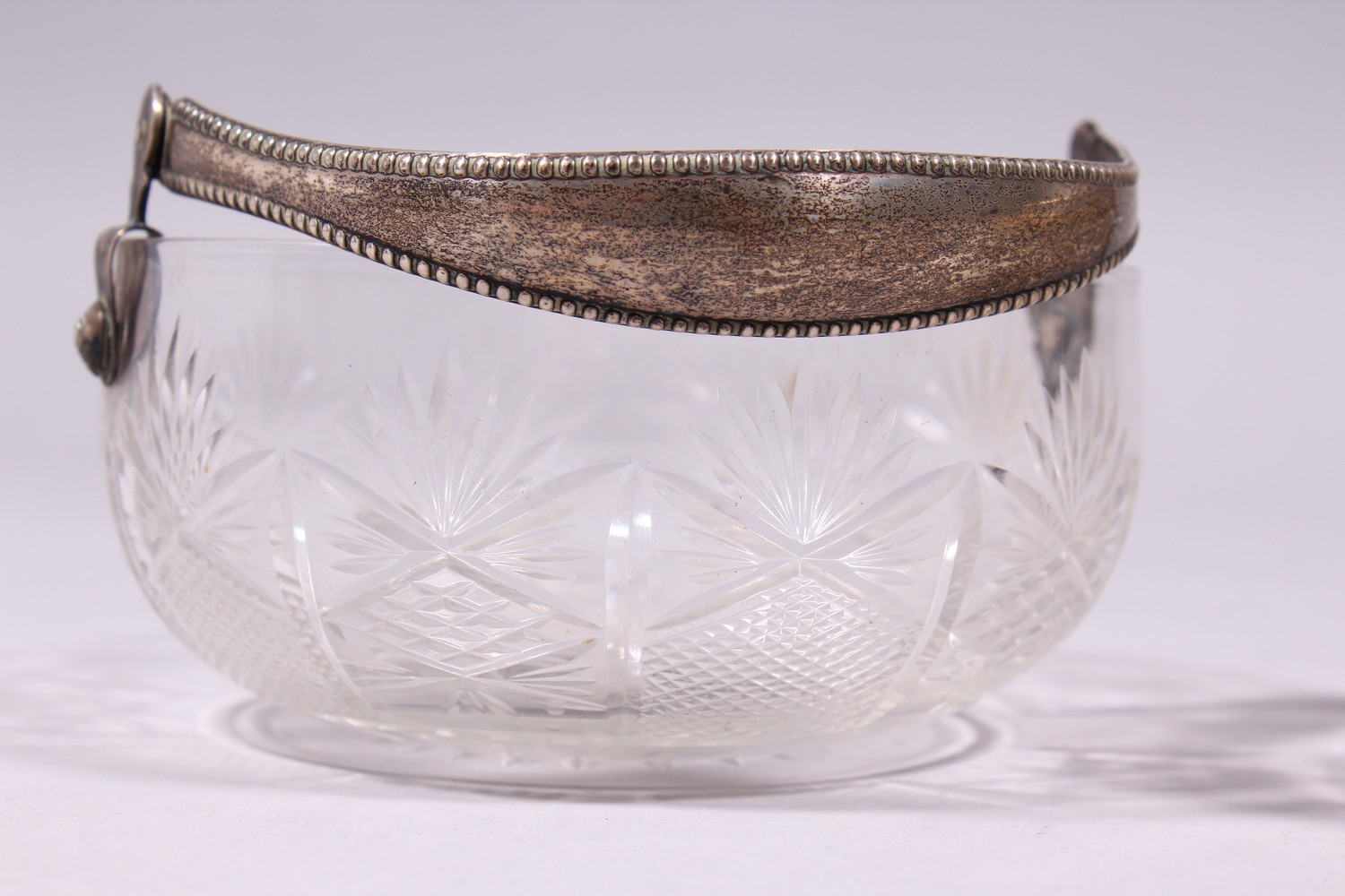 TWO CONTINENTAL CUT GLASS CIRCULAR BASKETS, with silver swing handles. - Image 3 of 13