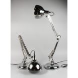 A PAIR OF LARGE CHROME ANGLEPOISE LAMPS.