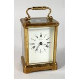 A GOOD ASPREY'S CARRIAGE CLOCK, seven jewelled movement, signed Bernard Freres, with carrying