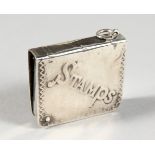 A NOVELTY SILVER STAMP CASE.