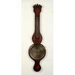 A 19TH CENTURY MAHOGANY CASED WHEEL BAROMETER/THERMOMETER by C. Catani & Dotti, London. 3ft 3ins