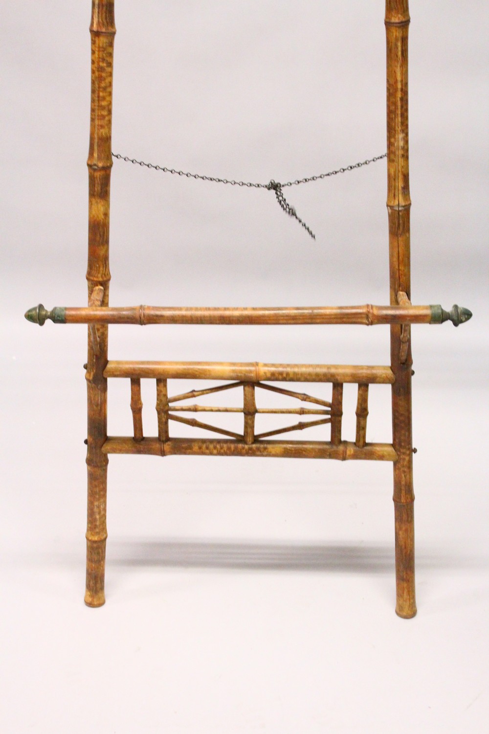 A LATE 19TH CENTURY BAMBOO EASEL. 5ft 8ins high. - Image 2 of 3