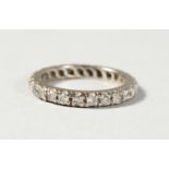 AN 18CT WHITE GOLD AND DIAMOND ETERNITY RING.