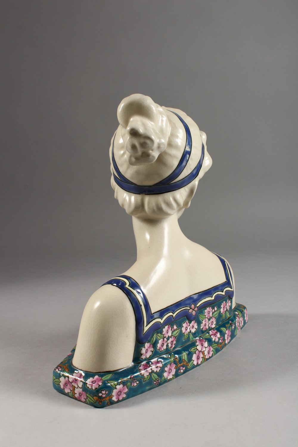 A FRENCH PORCELAIN BUST, head and shoulders of a lady. 11ins high. - Image 4 of 5