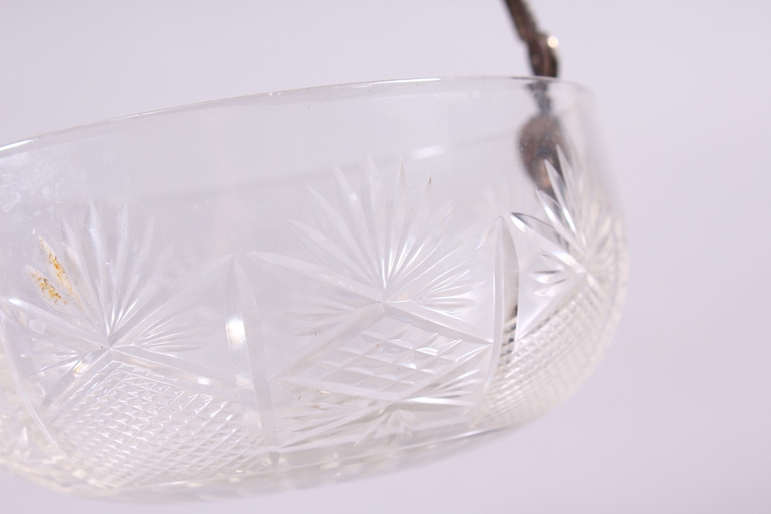 TWO CONTINENTAL CUT GLASS CIRCULAR BASKETS, with silver swing handles. - Image 10 of 13