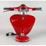 A LARGE VESPA SCOOTER TABLE LAMP. 25ins high.