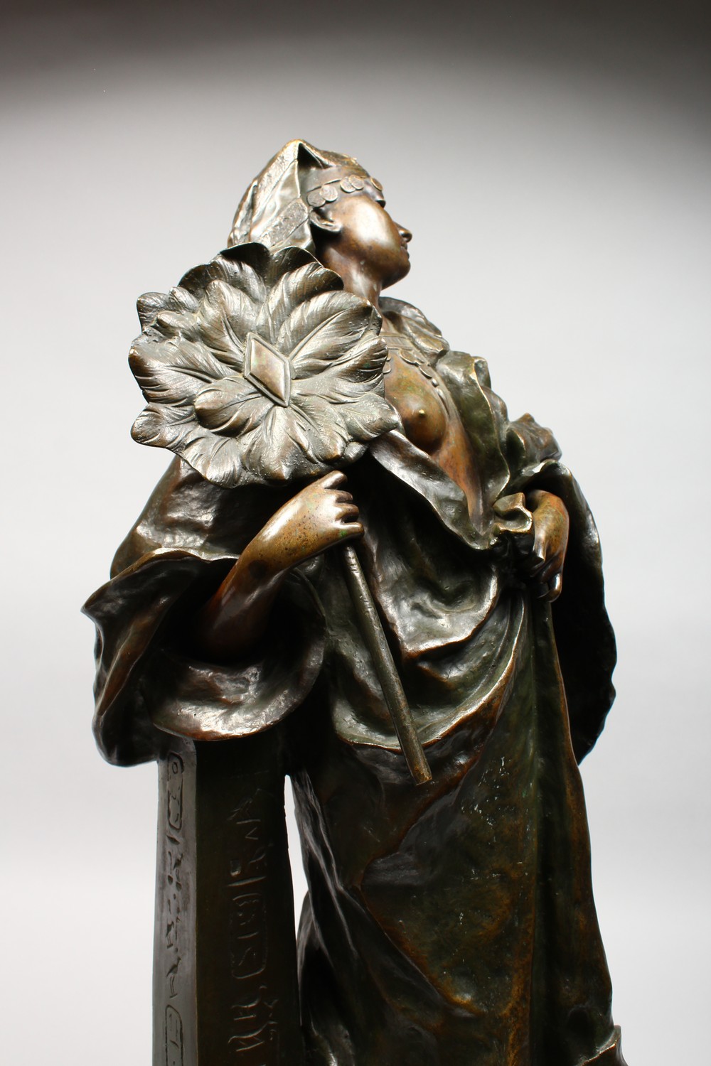 GASTON LEROUX (1854-1942) FRENCH A good Orientalist bronze of an Egyptian lady, possibly - Image 6 of 24