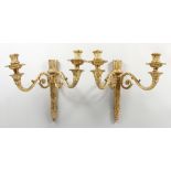 A SUPERB PAIR OF FRANCOIS LINKE ORMOLU WALL SCONCES, formed as a quiver with double scrolling