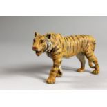 A VIENNA STYLE COLD PAINTED BRONZE OF A TIGER. 4ins long.