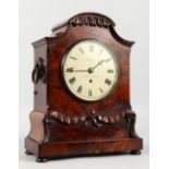 A GOOD 19TH CENTURY MAHOGANY CASED BRACKET CLOCK by SCHULER, 16 CITY ROAD, white dial, striking on a