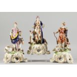 THREE SUPERB DERBY CIRCA. 1790 PORCELAIN GROUPS, EUROPE, ASIA AND AFRICA, three classical female