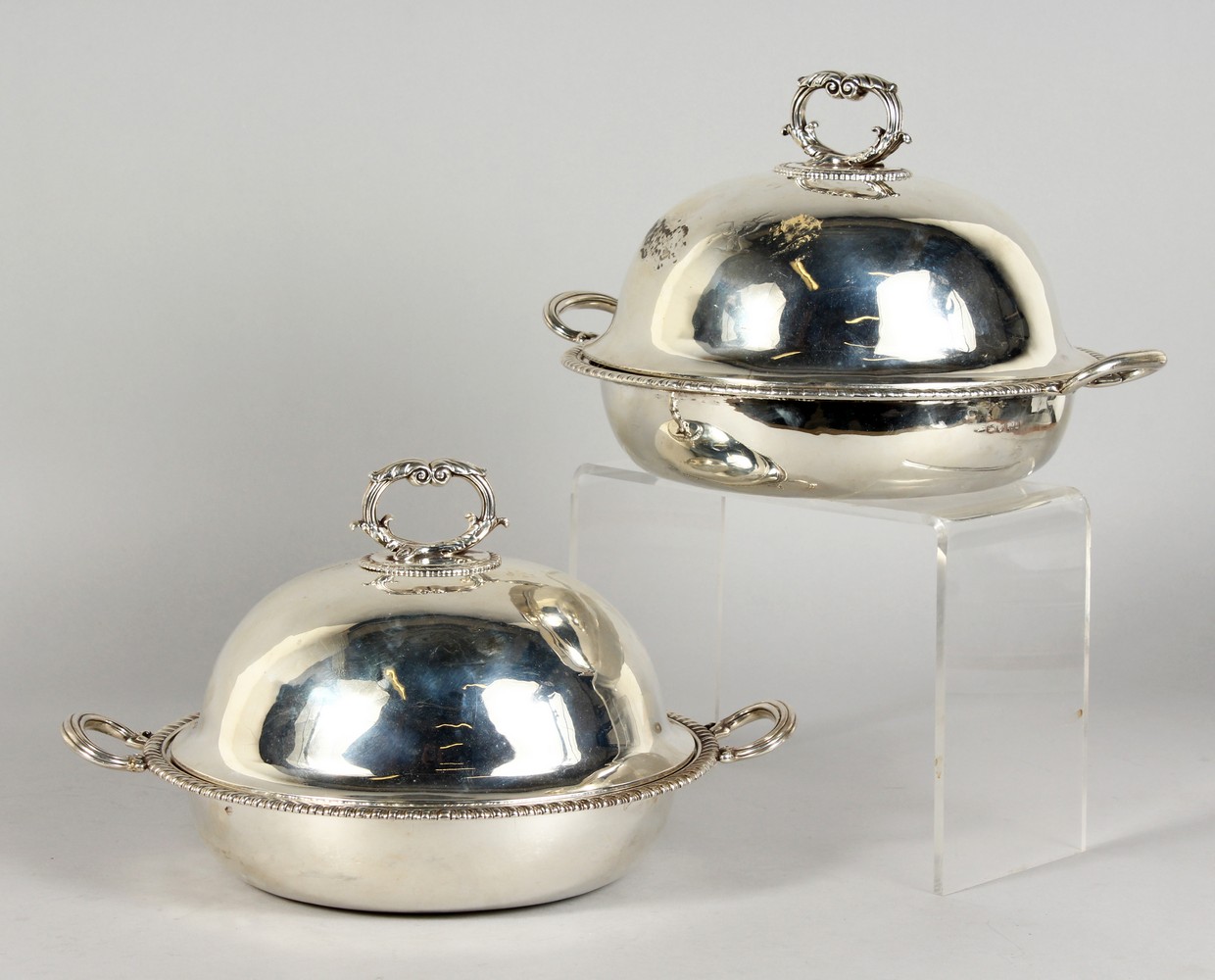 A GOOD PAIR OF GEORGE III PAUL STORR CIRCULAR TWO-HANDLED VEGETABLE TUREENS AND COVERS, with - Image 15 of 18