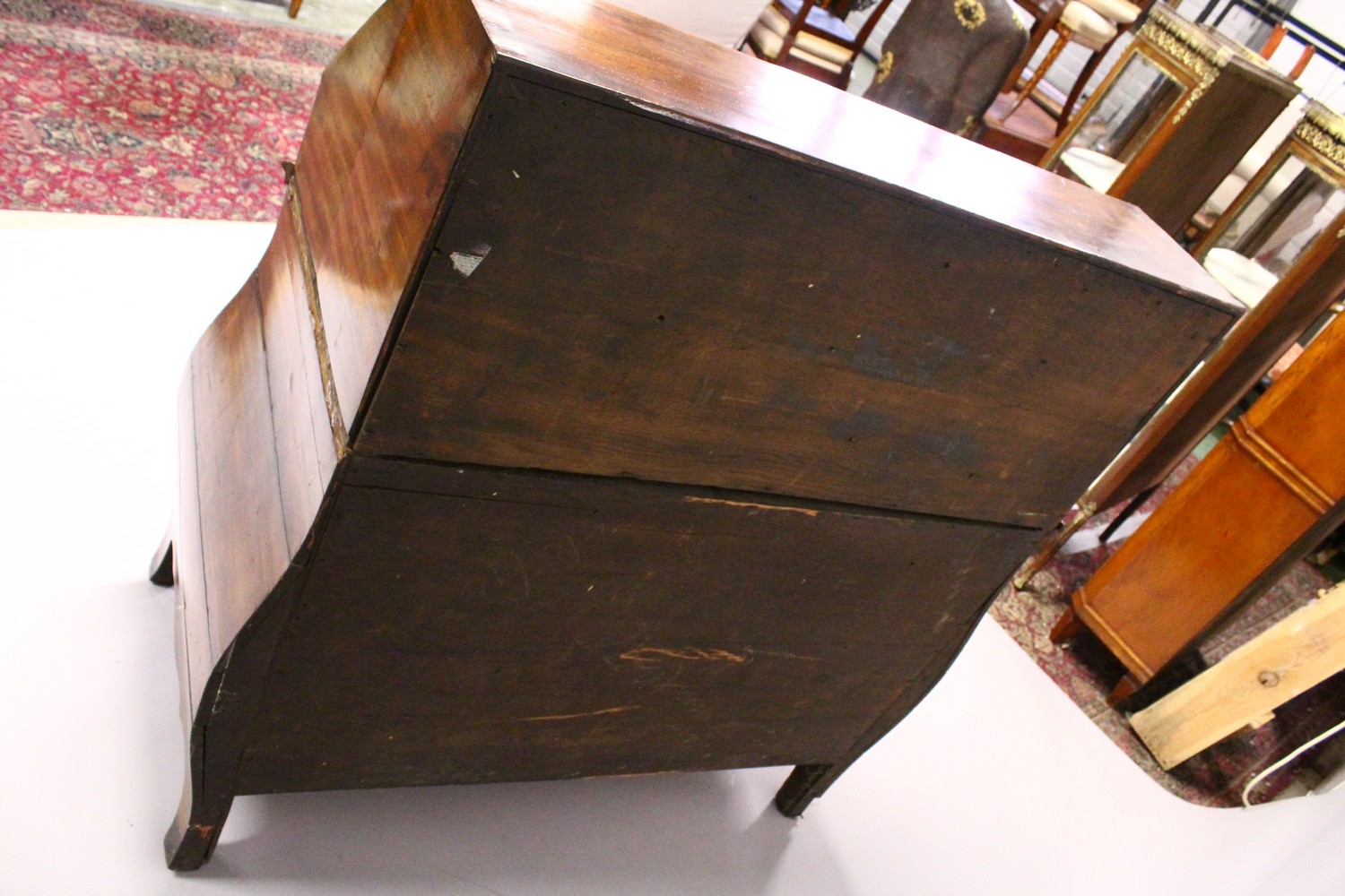 A GOOD 18TH CENTURY DUTCH MARQUETRY BUREAU with fall flap, fitted interior, with well above two - Image 6 of 6