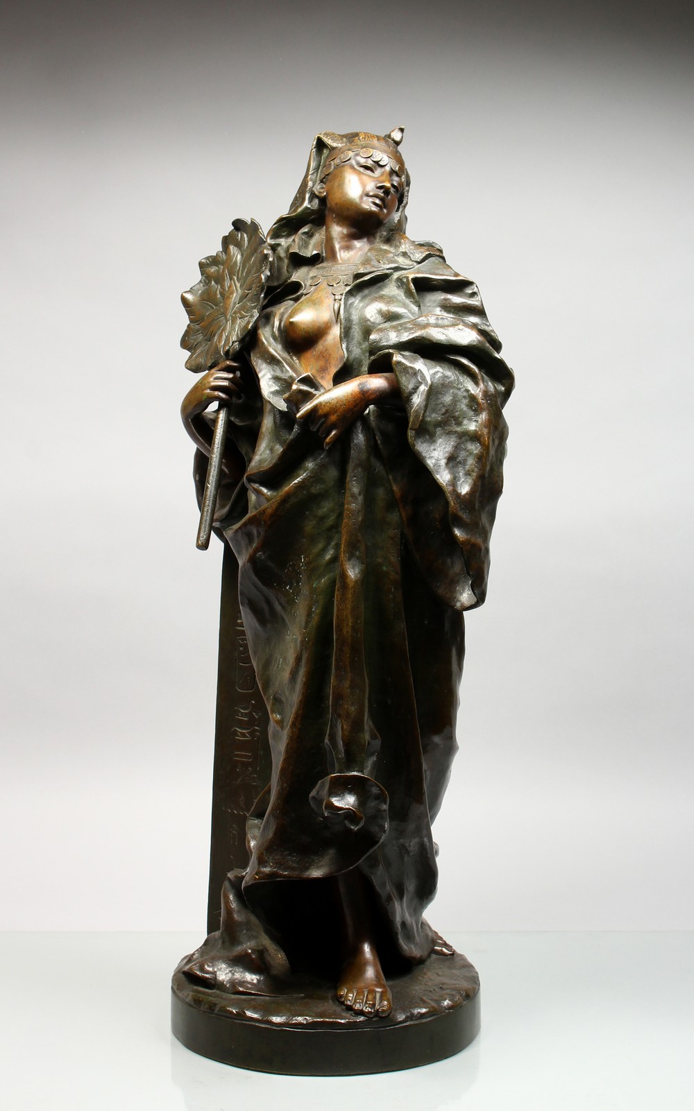 GASTON LEROUX (1854-1942) FRENCH A good Orientalist bronze of an Egyptian lady, possibly