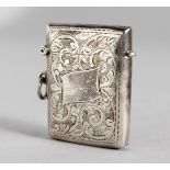 AN ENGRAVED SILVER VESTA CASE. Birmingham 1926.